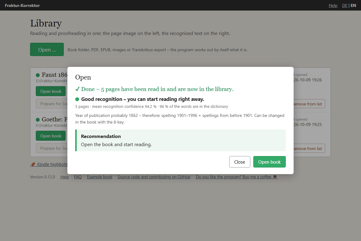 After reading in: green light, the two figures and the recommendation